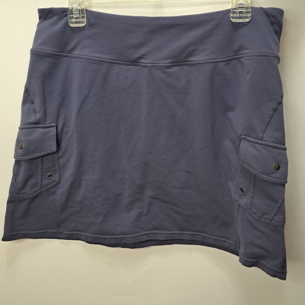 Athleta Womens Navy Blue Golf Tennis Athletic Skirt Skort Elastic Pockets Large